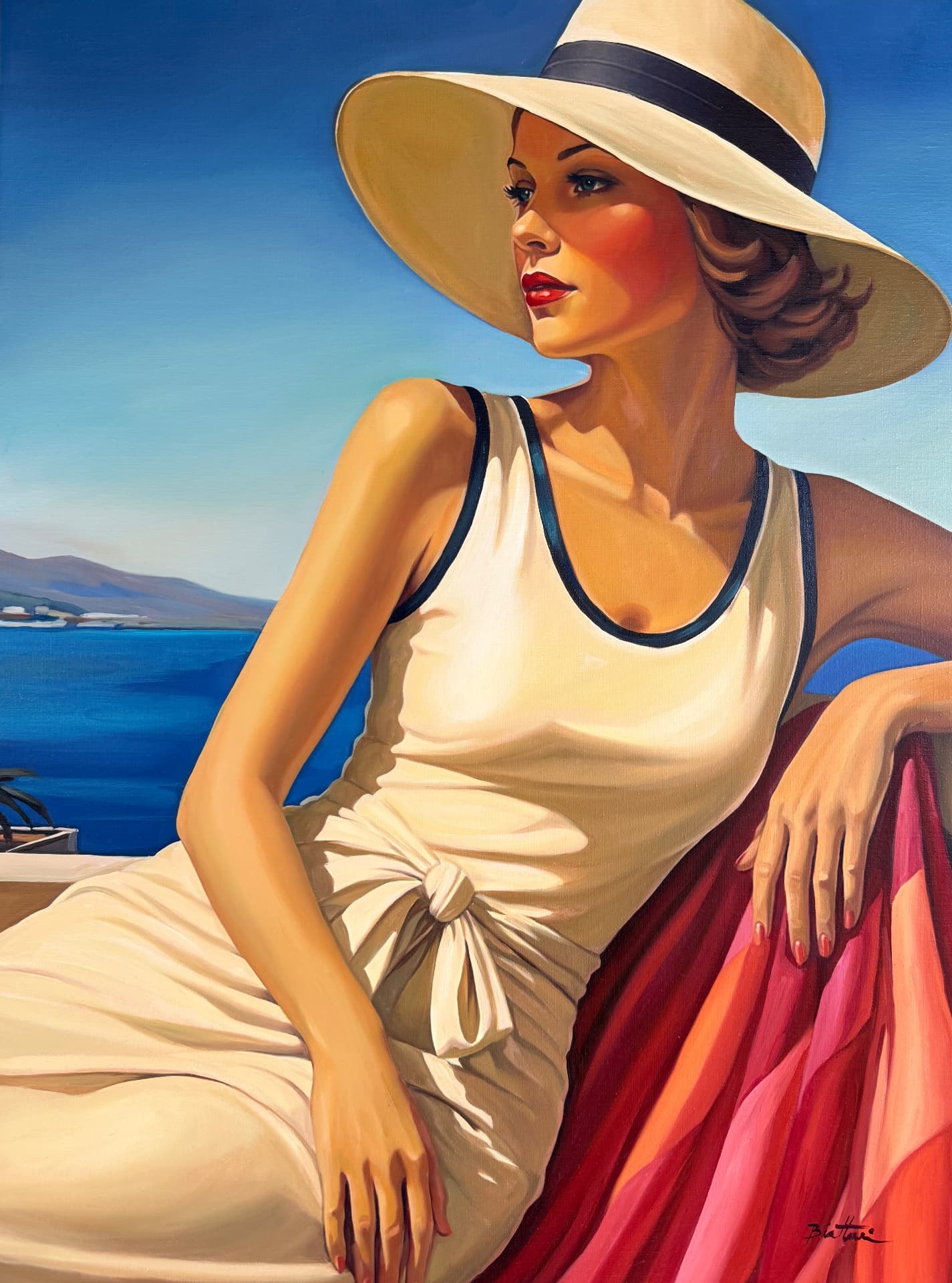 L'Élégance du Large — Huile sur toile, 80 × 60 cm
